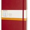 Moleskine Classic Notebook, Taccuino A Righe, Copertina Rigida E Chiusura Ad Elastico, Formato Xl 19 X 25 Cm, Colore Rosso Scarlatto, 192 Pagine