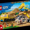 Lego: 60391 - City Great Vehicles - Camion Da Cantiere E Gru Con Palla Da Demolizione