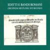 Editti E Bandi Romani (seconda Met Del Xvi Secolo)