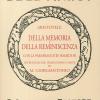 Della memoria e della reminiscenza (rist. anast. 1938). Ediz. in facsimile