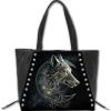 Spiral - Celtic Wolf - Tote Bag - Top Quality Pu Leather Studded