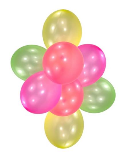 10 Balloons Latex Neon Assorted 27,5 Cm/11