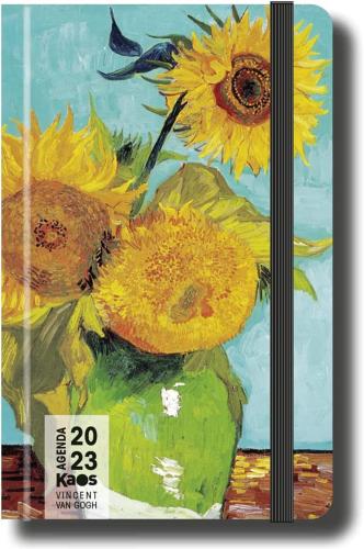 Agenda Settimanale 2023 Van Gogh - Girasoli - 12 Mesi Pocket 9x14 Cm Copertina Rigida