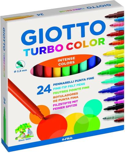 Giotto Turbo Color Pennarelli In Astuccio Da 24 Colori