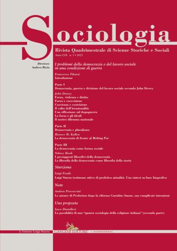 Sociologia. Rivista Quadrimestrale Di Scienze Storiche E Sociali (2023). Vol. 1