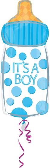 Anagram: Pallone Foil Juniorshape -58 cm Boy Baby Bottle, It's A Boy