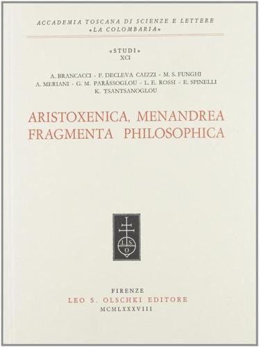 Aristoxenica, Menandrea, Fragmenta Philosophica