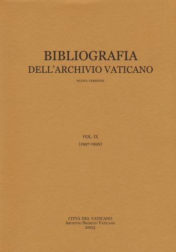 Bibliografia Dell'archivio Vaticano