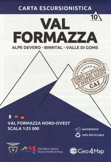 Carta escursionistica val Formazza. Scala 1:25.000. Ediz. italiana, inglese e tedesca. Vol. 10