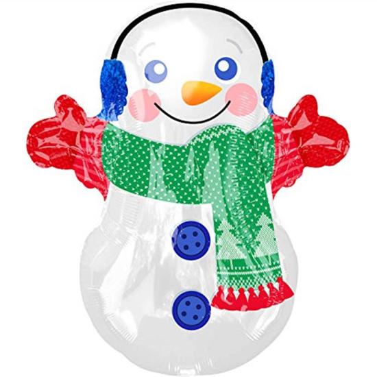 Junior Shape Adorable Snowman Foil Balloon, S50 Sn