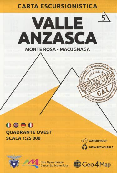 Carta escursionistica Valle Anzasca. Scala 1:25.000. Ediz. italiana, inglese, tedesca e francese. Vol. 5