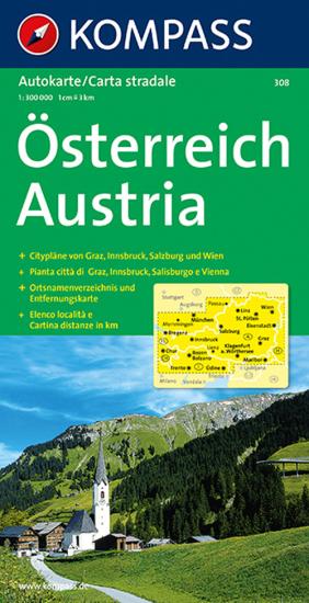 Carta stradale n. 308. Austria-sterreich 1:300.000. Ediz. bilingue
