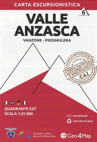 Carta escursionistica Valle Anzasca. Scala 1:25.000. Ediz italiana, inglese, tedesca e francese. Vol. 6