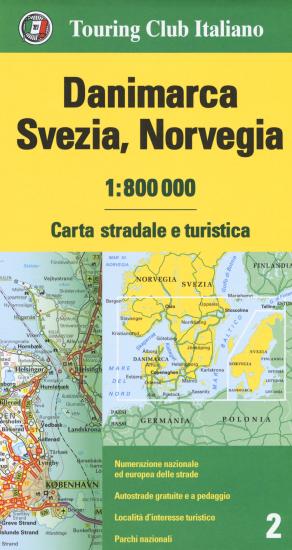 Danimarca, Svezia, Norvegia 1:800.000. Carta stradale e turistica. Ediz. multilingue
