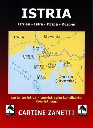 Istria-istrien-istra. Carta Turistica 1:120.000 1cm=1,2km. Ediz. Multilingue