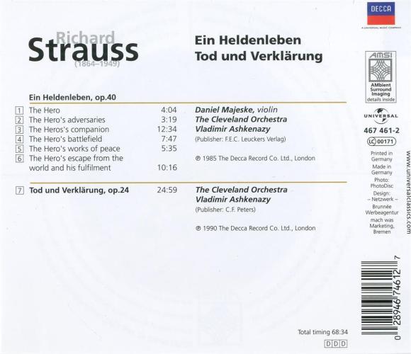 R. Strauss: Ein Heldenleben / Tod Und Verkl?rung