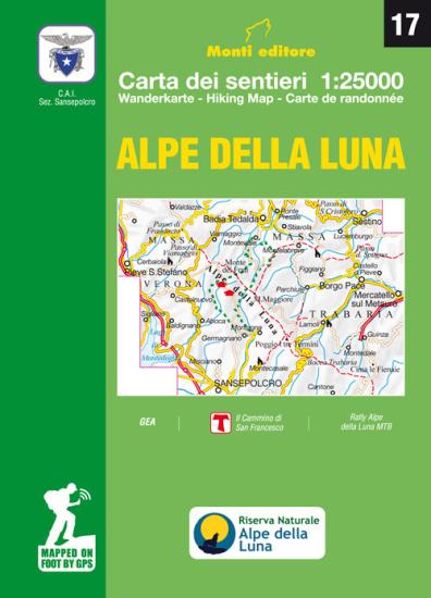 Alpe della Luna. Carta dei sentieri 1:25000. Ediz. multilingue