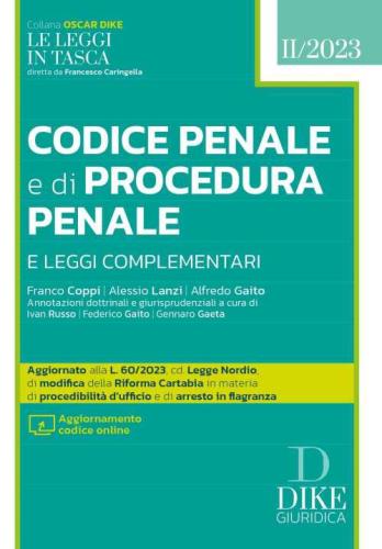 Codice Penale E Di Procedura Penale E Leggi Complementari. Pocket 2023. Con Aggiornamento Online
