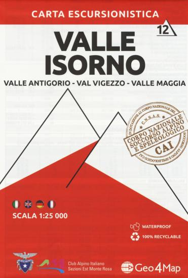Carta escursionistica valle Isorno. Scala 1:25.000. Ediz. italiana, inglese, tedesca e francese. Vol. 12