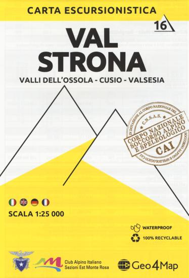 Carta escursionistica valle Strona. Scala 1:25.000. Ediz. italiana, inglese, tedesca e francese. Vol. 16