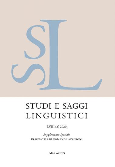 Studi e saggi linguistici. Supplemento speciale in memoria di Romano Lazzeroni (2020). Vol. 2