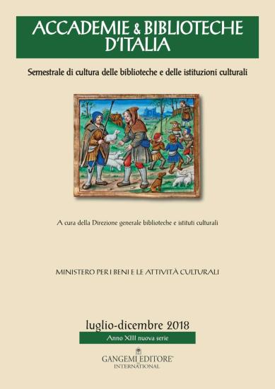 Accademie & biblioteche d'Italia (2018). Vol. 3-4