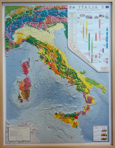 Carta Geologica D'italia. Scala 1:1.250.000 (carta In Rilievo Con Cornice Cm 89x117)