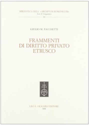 Frammenti Di Diritto Privato Etrusco