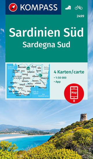 Carta escursionistica n. 2499. Sardegna Sud 1:50.000 (set di 4 carte) Ediz. italiana e tedesca