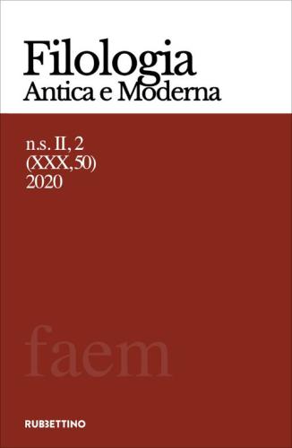 Filologia Antica E Moderna (2020). Vol. 50