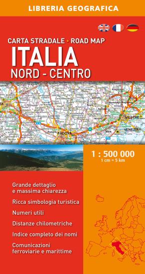 italia nord-centro 1:500.000. carta stradale
