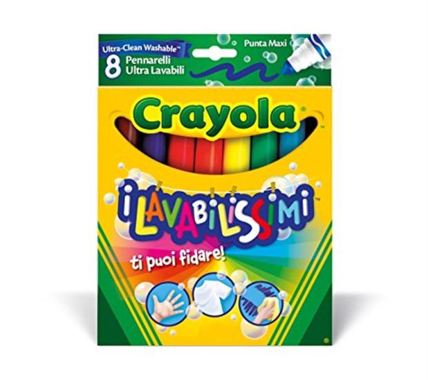 Crayola: Lavabilissimi - 8 Pennarelli Punta Maxi Ultra Lavabili