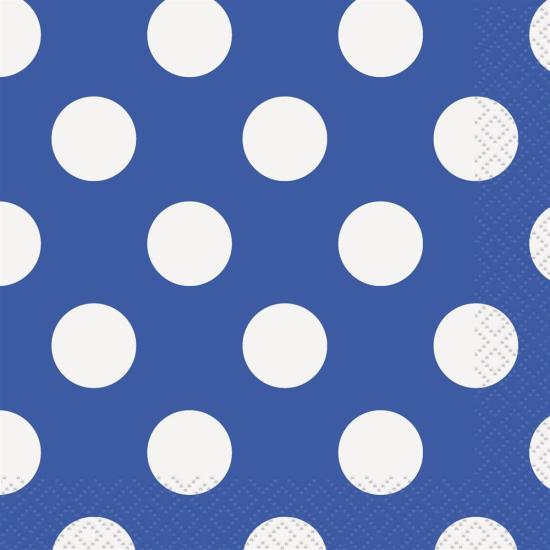 16 Royal Blue Dots Bev Naps