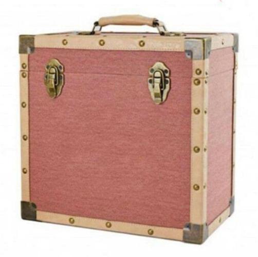 Steepletone: Lp Record Storage Carry Case Burgundy Fabric