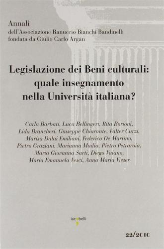 Legislazione Dei Beni Culturali. Quale Insegnamento Nella Universit Italiana?