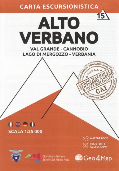 Carta escursionistica Alto Verbano. Scala 1:25.000. Ediz. italiana, inglese, francese e tedesca. Vol. 15
