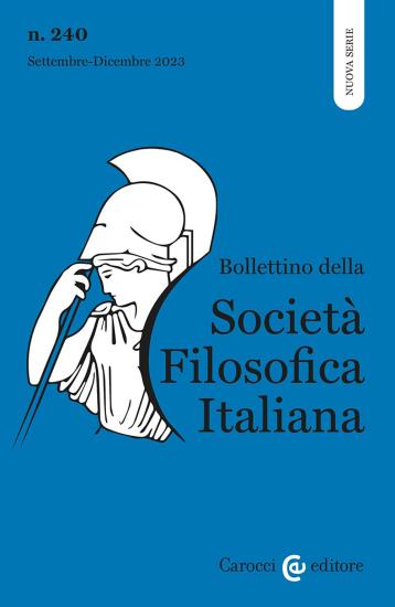 Bollettino della societ filosofica italiana. Nuova serie (2023). Vol. 3
