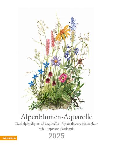 Calendario 2025 Alpenblumen-aquarelle (fiori Alpini Ad Acquarello)