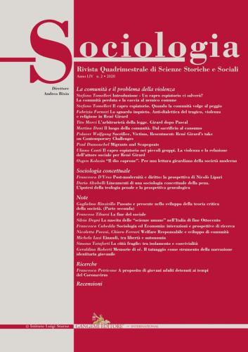Sociologia. Rivista Quadrimestrale Di Scienze Storiche E Sociali (2020). Vol. 2