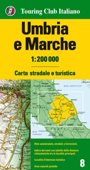 Umbria, Marche 1:200.000. Ediz. multilingue