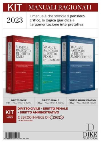 Kit Tris Manuali Ragionati. Diritto Civile-diritto Penale-diritto Amministrativo. Con Aggiornamento Online