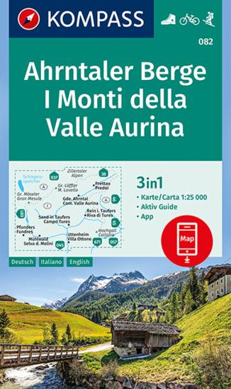 Carta escursionistica n. 082. I monti della Valle Aurina 1:25.000. Ediz. italiana, tedesca e inglese