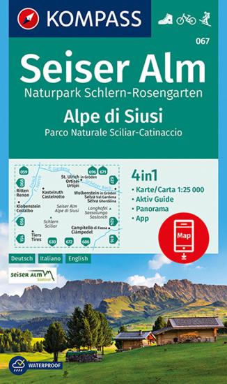Carta escursionistica n. 067. Alpe di Siusi 1:25.000. Ediz. italiana, tedesca e inglese