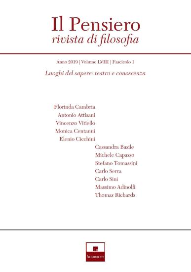 Il pensiero. Rivista di filosofia (2019). Vol. 58-1