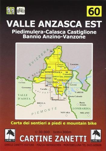 Valle Anzasca Est. Piedimulera, Calasca Castiglione, Bannio Anzino, Vanzone 1:30.000