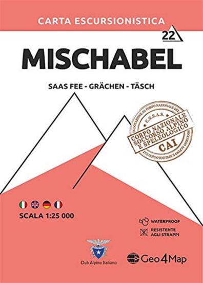 Carta escursionistica Alpi del Mischabel (Saas Fee Grchen)