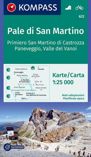 Carta escursionistica n. 622. Pale di San Martino, Primiero San Martino di Castrozza 1:25.000
