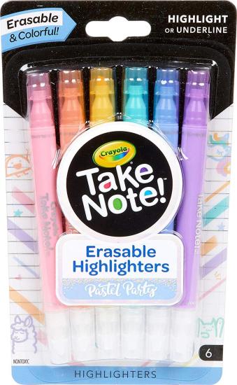 Crayola: Take Note! 6 Evidenziatori Cancellabili Colori Pastello