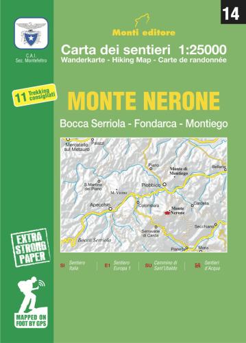 Monte Nerone. Apecchio, Mercatello Sul Metauro, Piobbico, Pianello 1:25.000