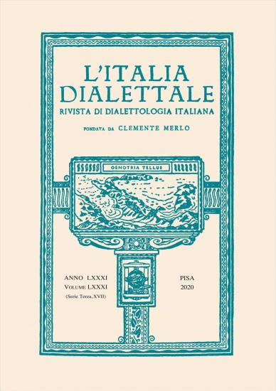 L'Italia dialettale. Rivista di dialettologia italiana. Vol. 81
